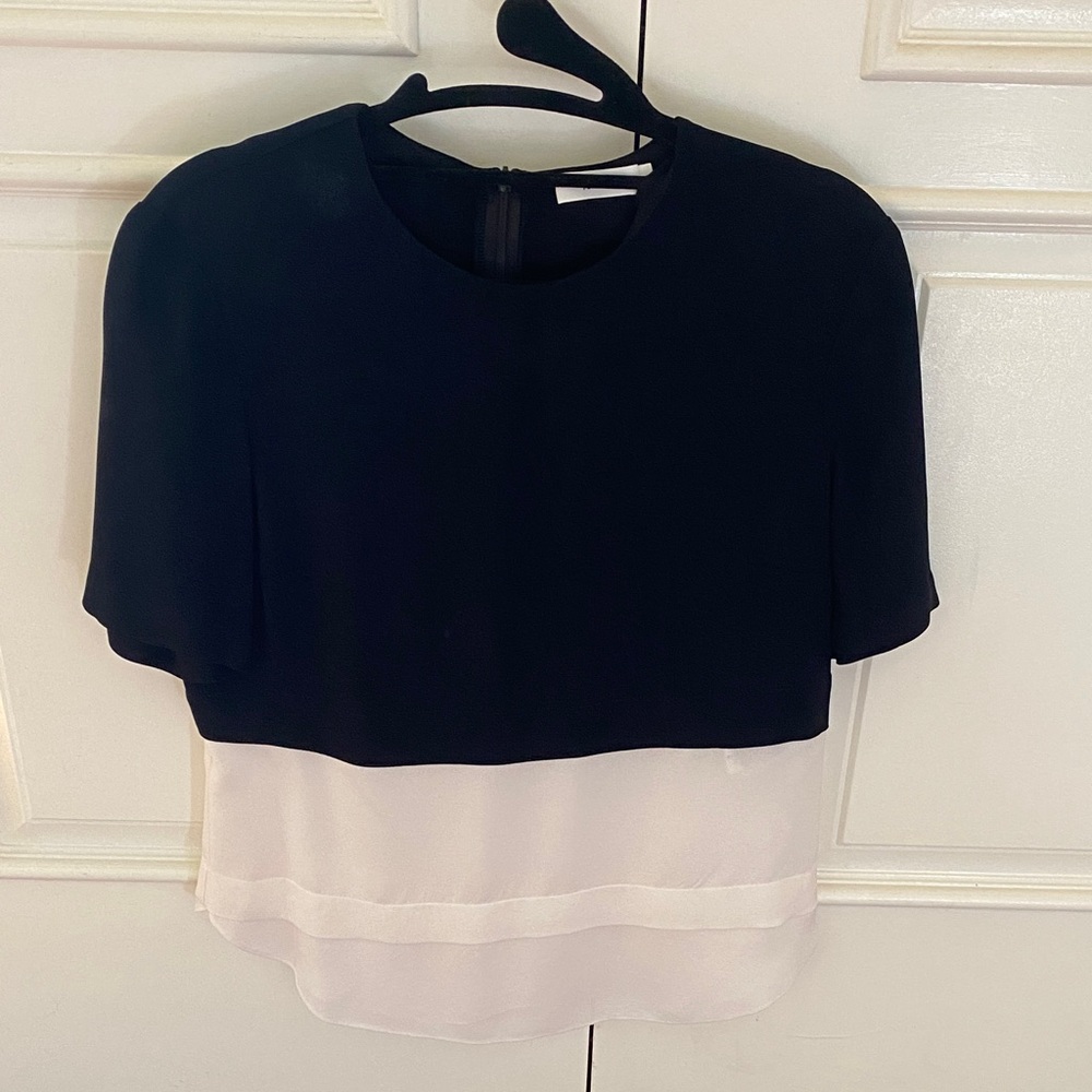 A.L.C. Black and Cream Blouse